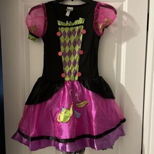 Disney Alice In Wonderland Mad Hatter Costume Dress Child Size Medium 10-12 Hat